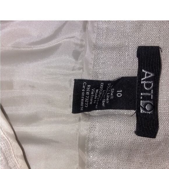 NWOT Apt 9 Linen metallic silver cream cuff mid rise 5” short 10 - Picture 15 of 16